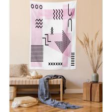 Memphis Retro Doodle Art Tapestry