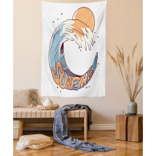 Surfing Giant Ocean Wave Art Tapestry