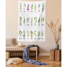 Educational Herbs Design Tapestry