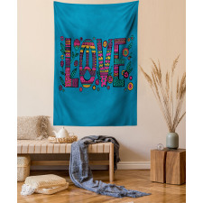 Love Wording in Hip Style Tapestry