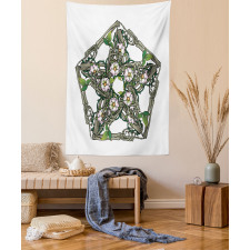 Skeleton Bones and Flowers Tapestry