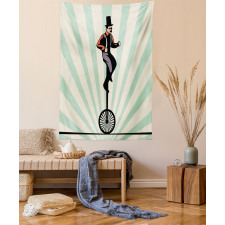 Citrus Man on Monowheel Art Tapestry