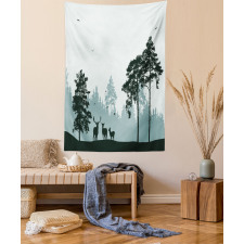 Forest Silhouette Art Tapestry