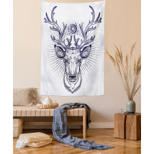 Reindeer Head Sketch Tapestry