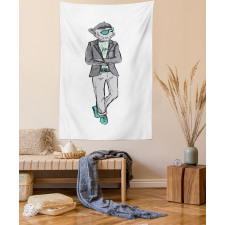 Modern Bohemian Bulldog Art Tapestry