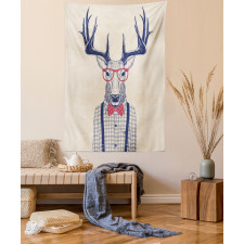 Humorous Deer with Jazz Bow Tapestry