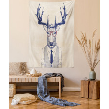 Humanized Manly Deer Art Tapestry