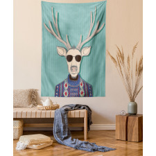 Deer with Colorful Sweater Tapestry