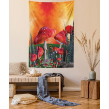 Clouds Leaves Poppies Tapestry