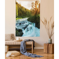 Sunrise Springtime Pines Tapestry