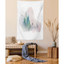 Watercolor Forest Artwork Tapestry