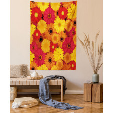 Warm Tones Flowers Tapestry