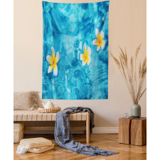 Frangipani Flower Aqua Tapestry