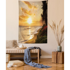 Sunset on Sands Beach Tapestry