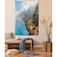 Island Sunshine Panorama Tapestry