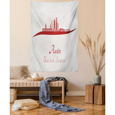 Calligraphic Modern Skyline Tapestry