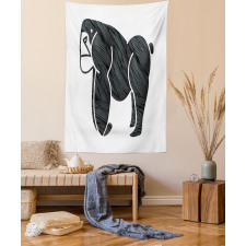 Angry Graphic Ape Standing Tapestry