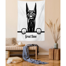 Peeking Big Breed Dog Tapestry