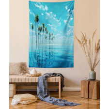 Long Coconut Trees Still Water Tapestry