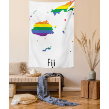 Rainbow Map Design Wording Tapestry