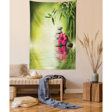 Stones Bamboo Leaves Tapestry