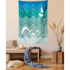 Nautical Paper Boat Tapestry