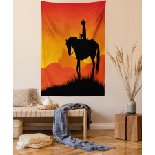 Lonely Cowboy Horseback Tapestry