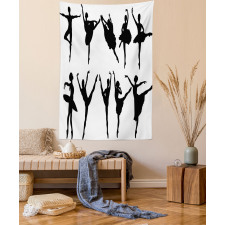 Monochrome Ballet Dancer Tapestry