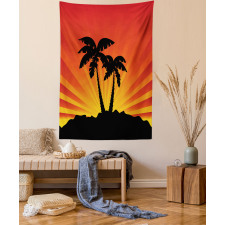 Sunrays Palm Trees Shade Tapestry