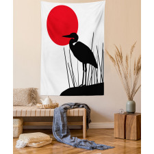 Heron Bird on Japanese Tapestry