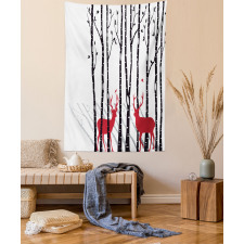 Deer Tree Forest Bird Tapestry