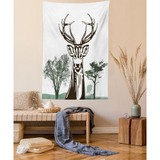 Village Mountain Fall Tapestry