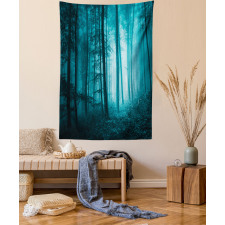 Foggy Dark Country Forest Tapestry