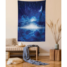 Night Sky Moon Stars Tapestry