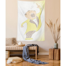 Singing Man Pastel Sketch Tapestry