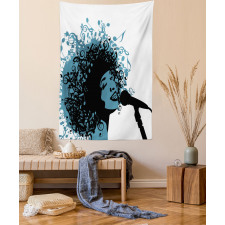 Singer Afro Music Note Hair Tapestry