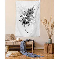 Doodle Style Plumage Boho Tapestry