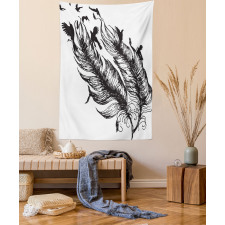 Flying Bird Silhouettes Tapestry