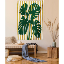 Hawaiian Monstera Stripes Tapestry