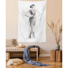 Slim Lady in a Dress Tapestry