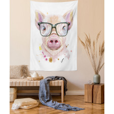 Pig Portrait with Spots Tapestry