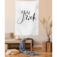 Monochrome Cursive Motto Tapestry