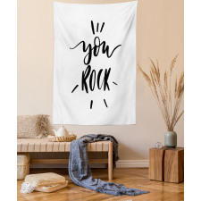 Monochrome Lettering Art Tapestry