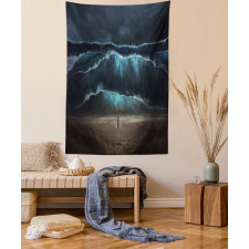 Gothic Wave Alone Woman Tapestry