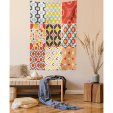 Vintage Abstract Shape Tapestry