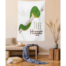 Cartoon Snake Mascot Love Tapestry