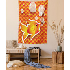 Cartoon Goldfish Bubble Tapestry