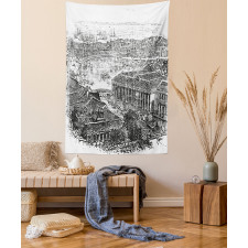 Vintage City Silhouette Tapestry