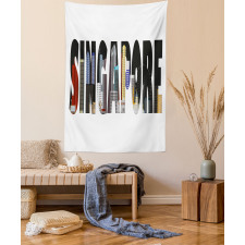 City Skyline in Lettering Tapestry