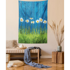 Spring Grass and Daisy Tapestry